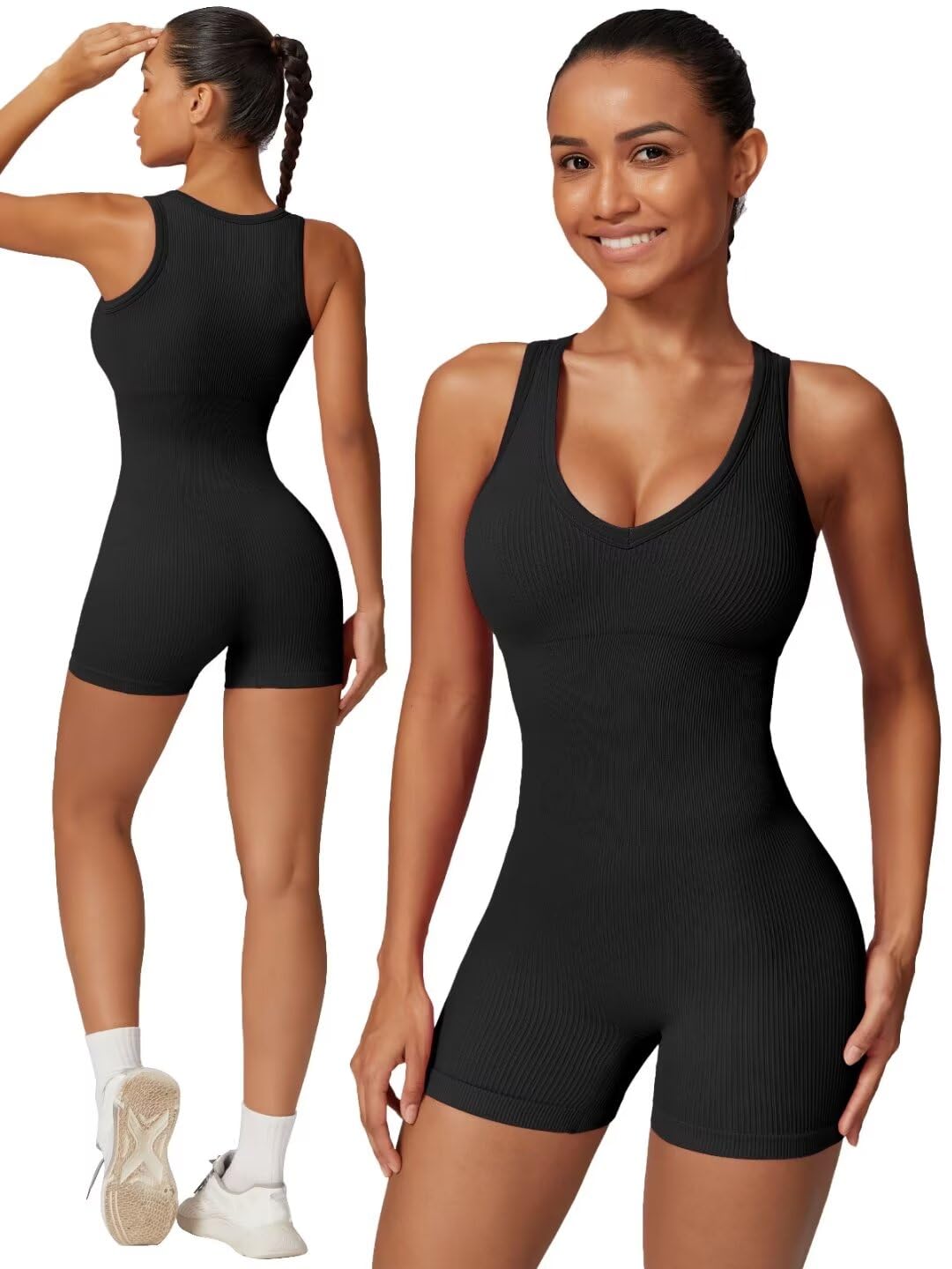 Ribbed Padded One Piece Romper