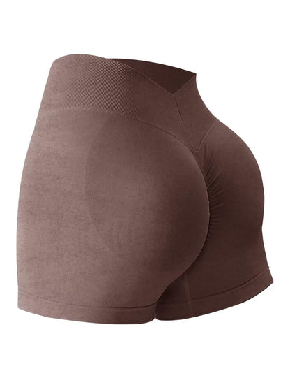 High Waisted Seamless V Back Shorts