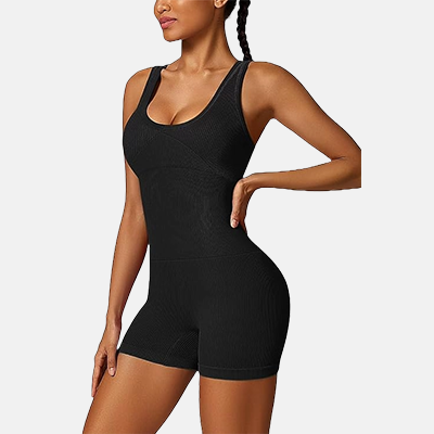 Ribbed Padded One Piece Romper