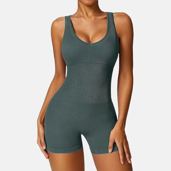 Ribbed Padded One Piece Romper