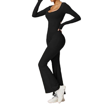 Long Sleeve Flare Jumpsuits