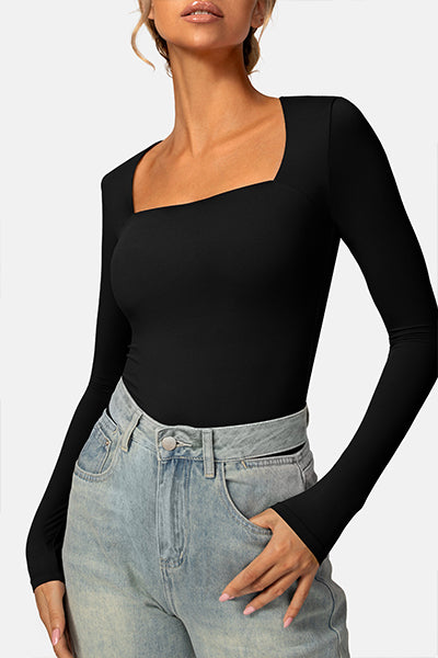 Long Sleeve Square Neck Shirt