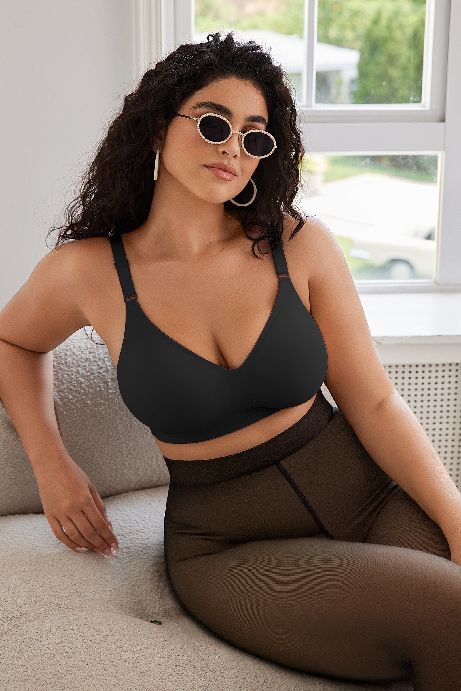 Wireless Bras with Front - Adjustable Straps
