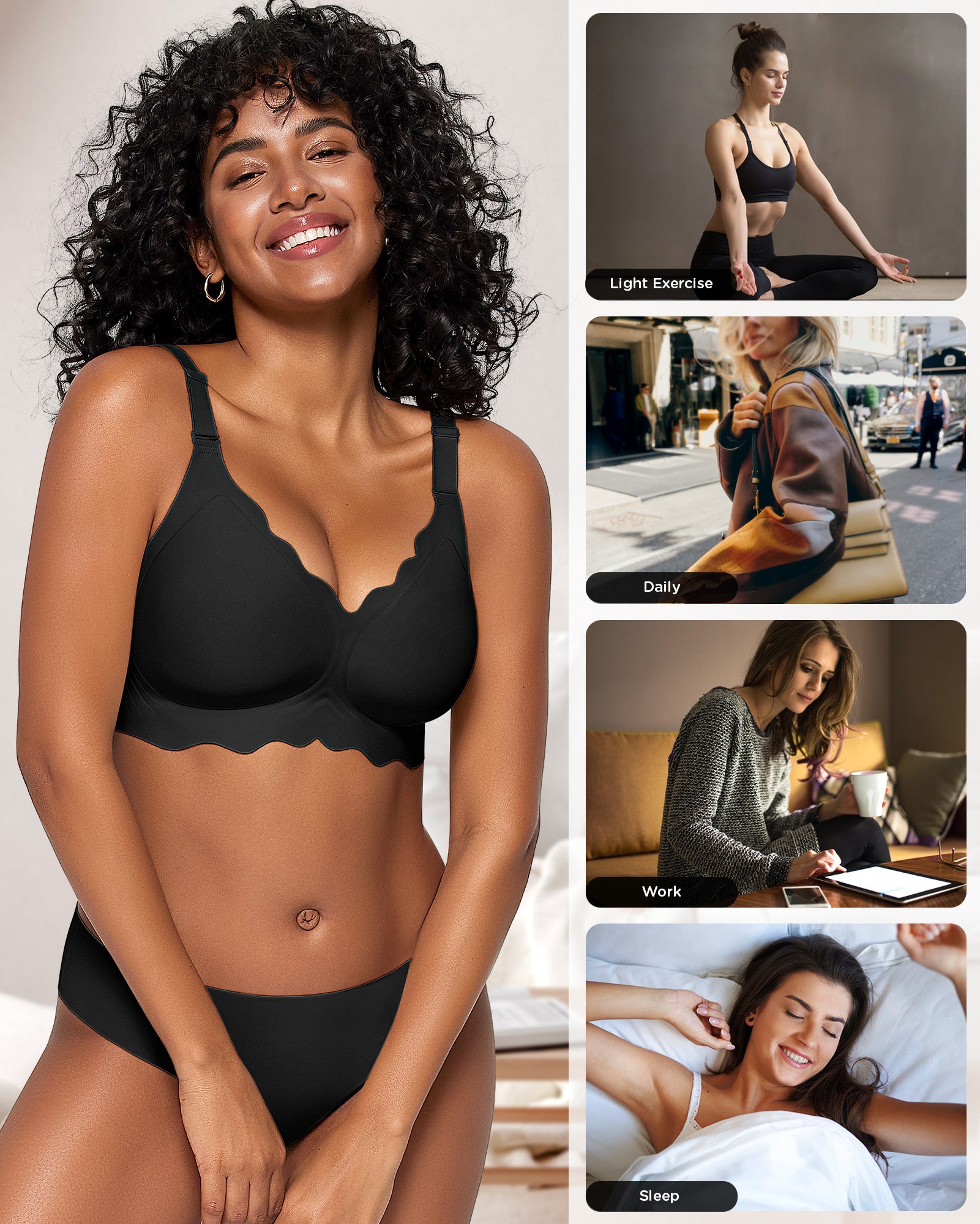 Seamless Scalloped Bras