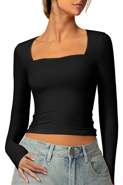 Long Sleeve Square Neck Shirt