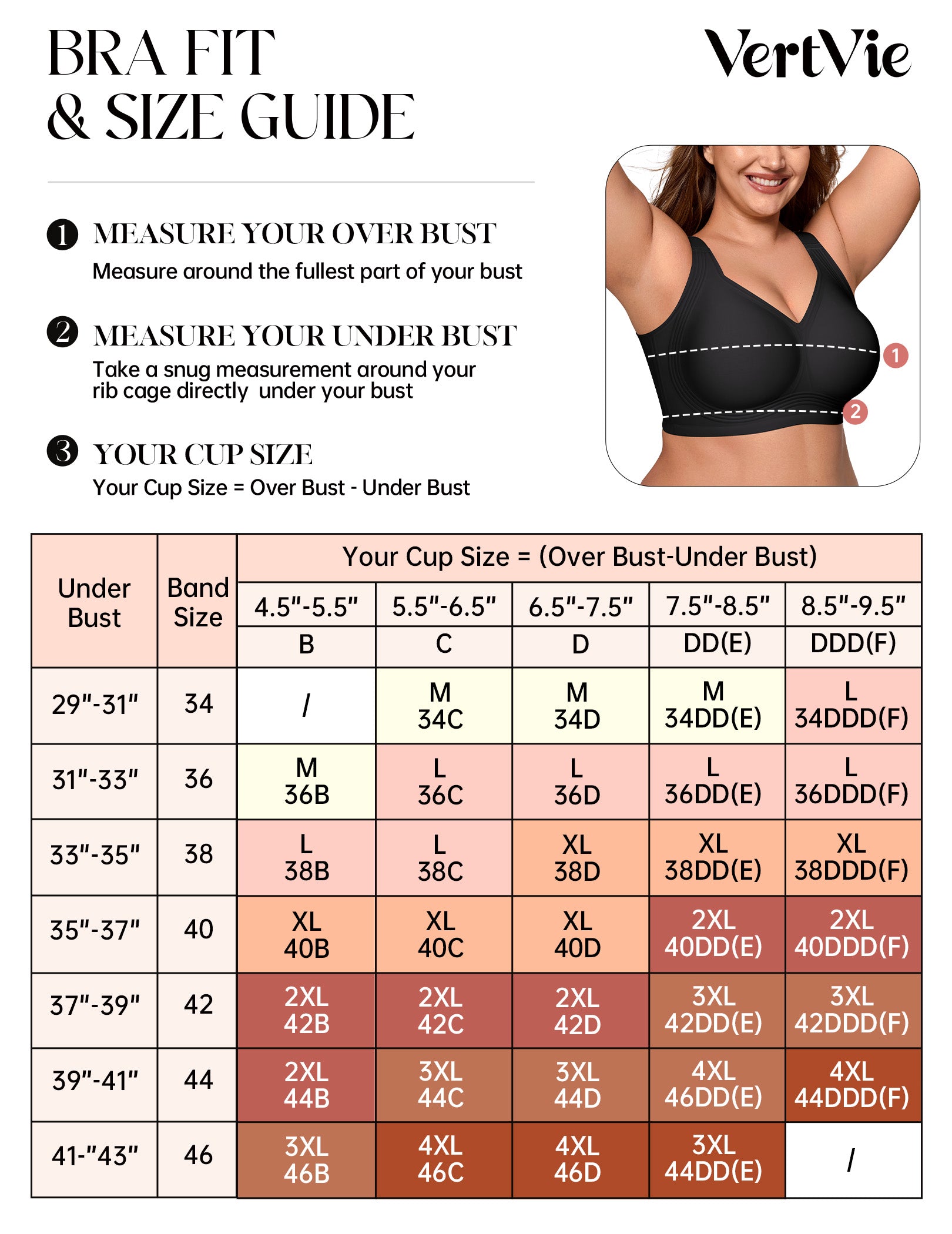Vertvie Jelly Plus Size Minimizer Soft Wireless Push Up Bra