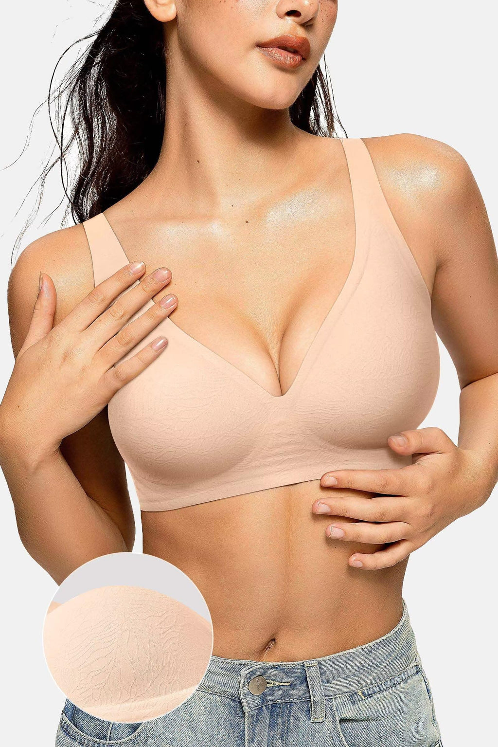 Deep V Wireless Bra