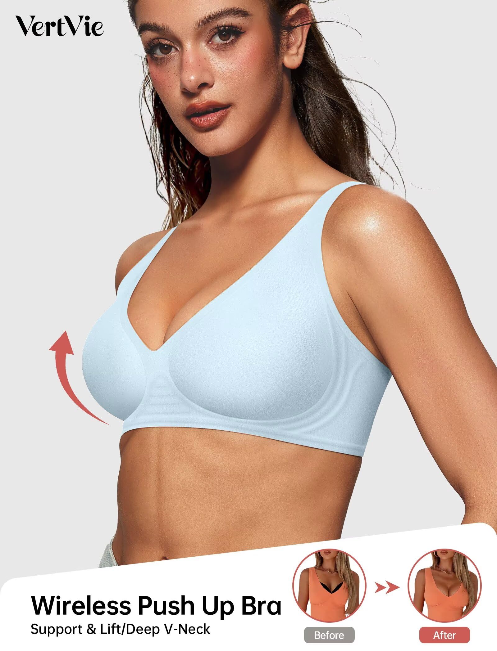 Deep V Wireless Bra