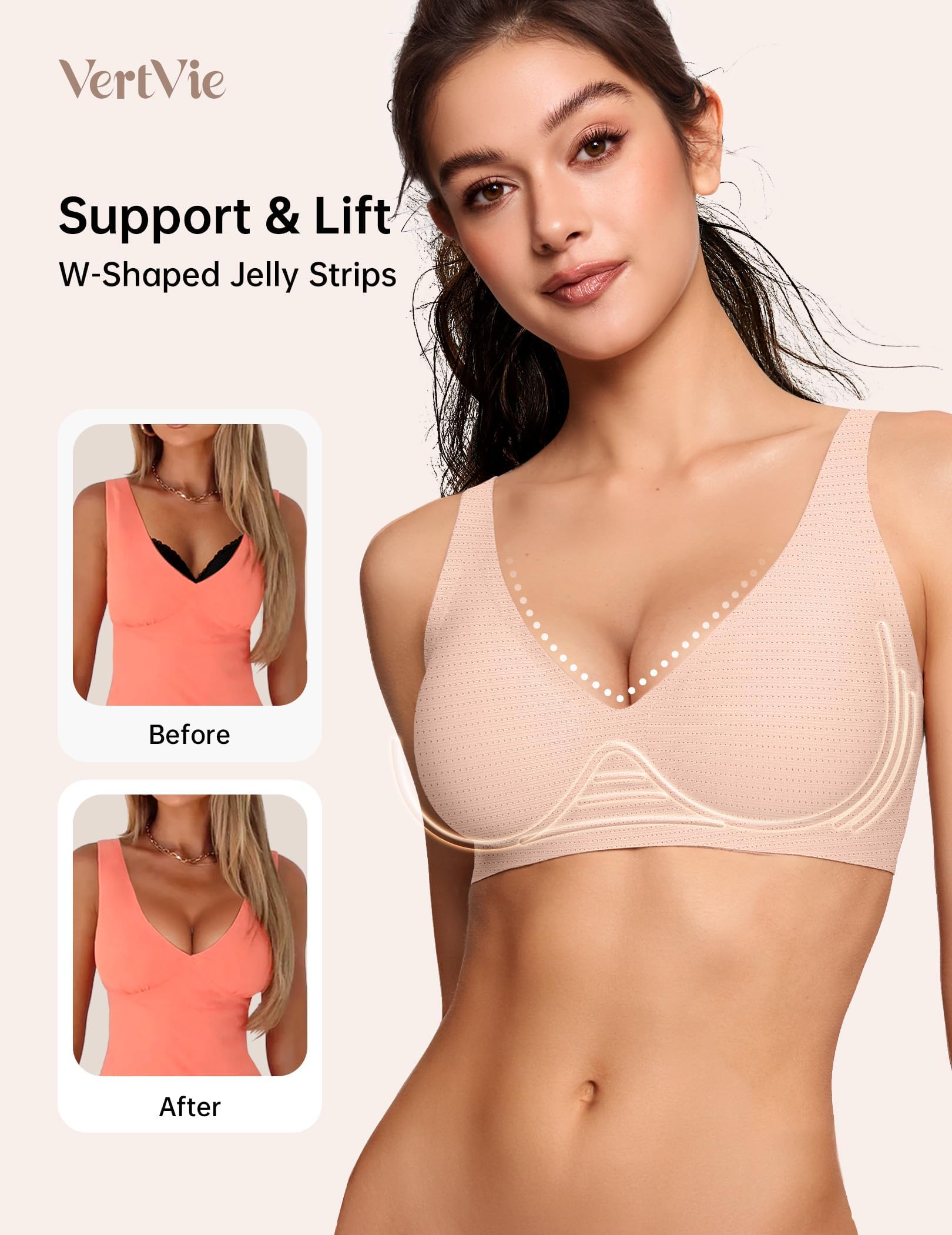 Deep V Wireless Bra