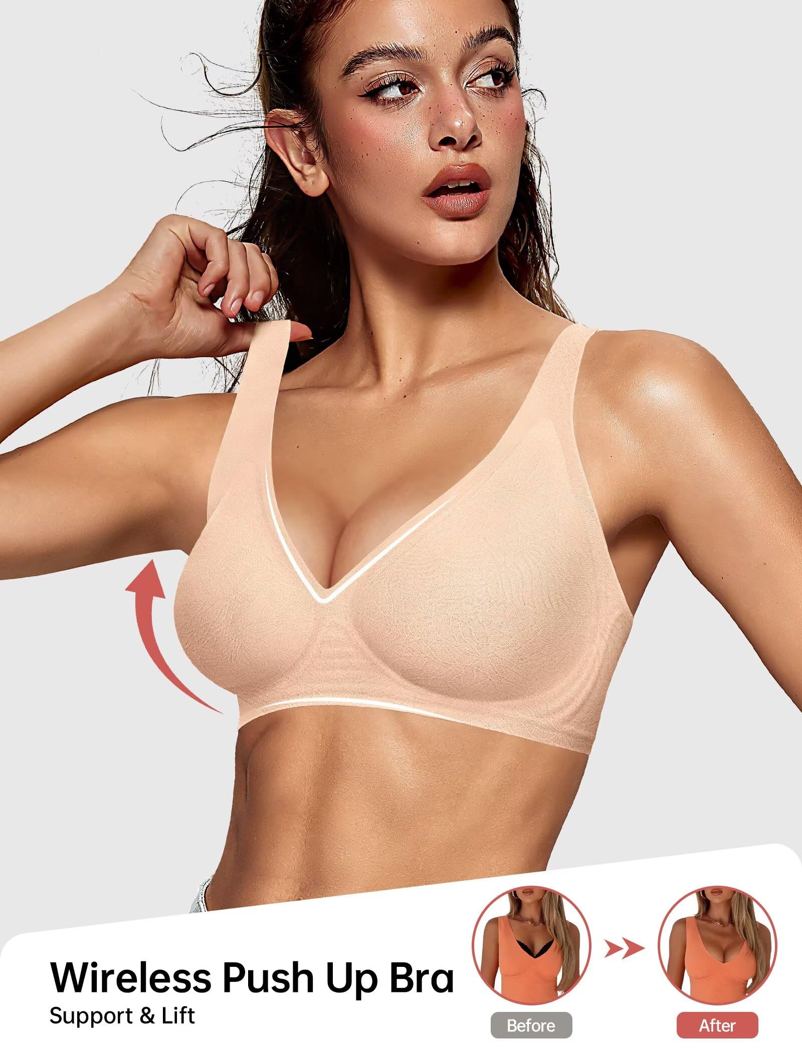 Deep V Wireless Bra