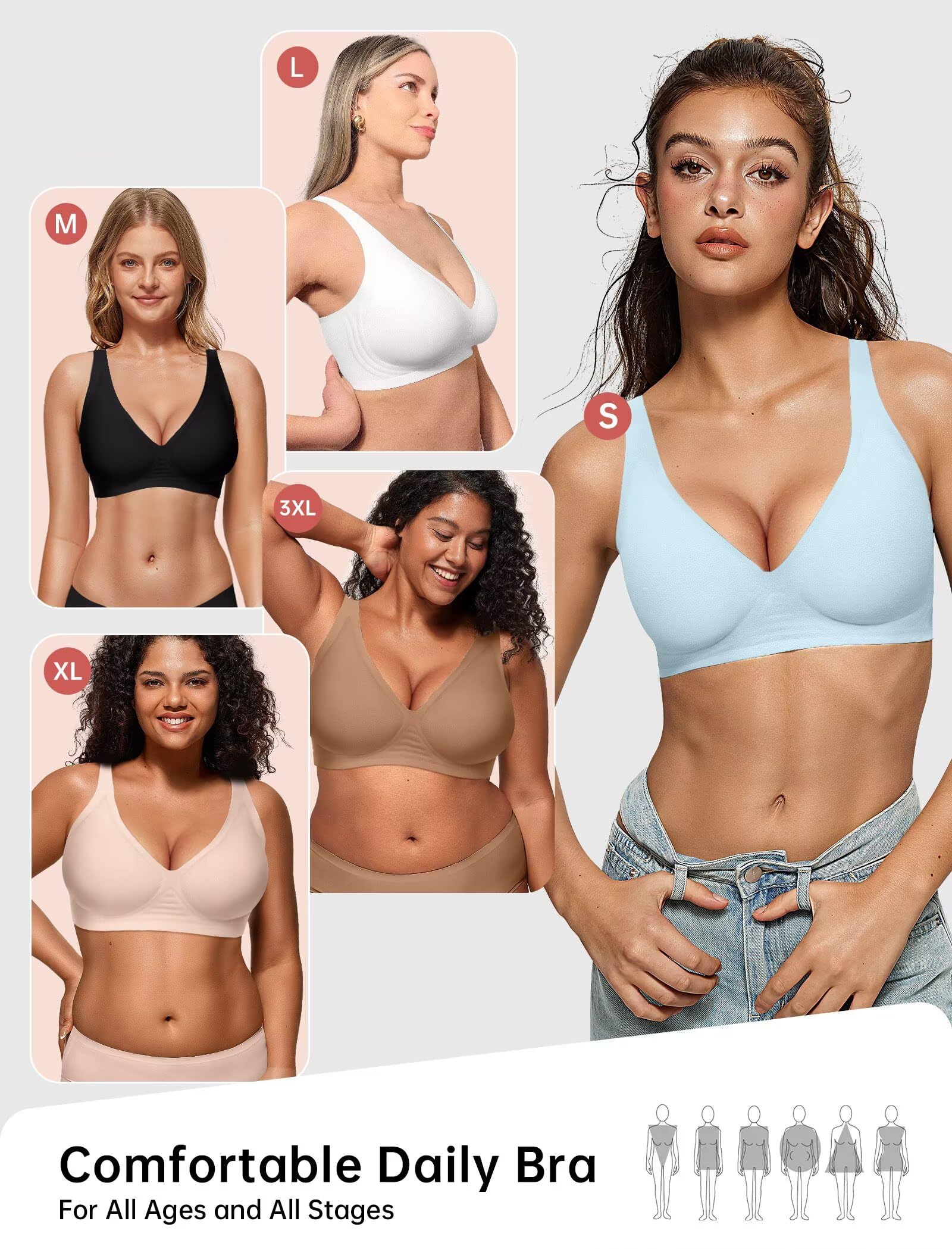 Deep V Wireless Bra