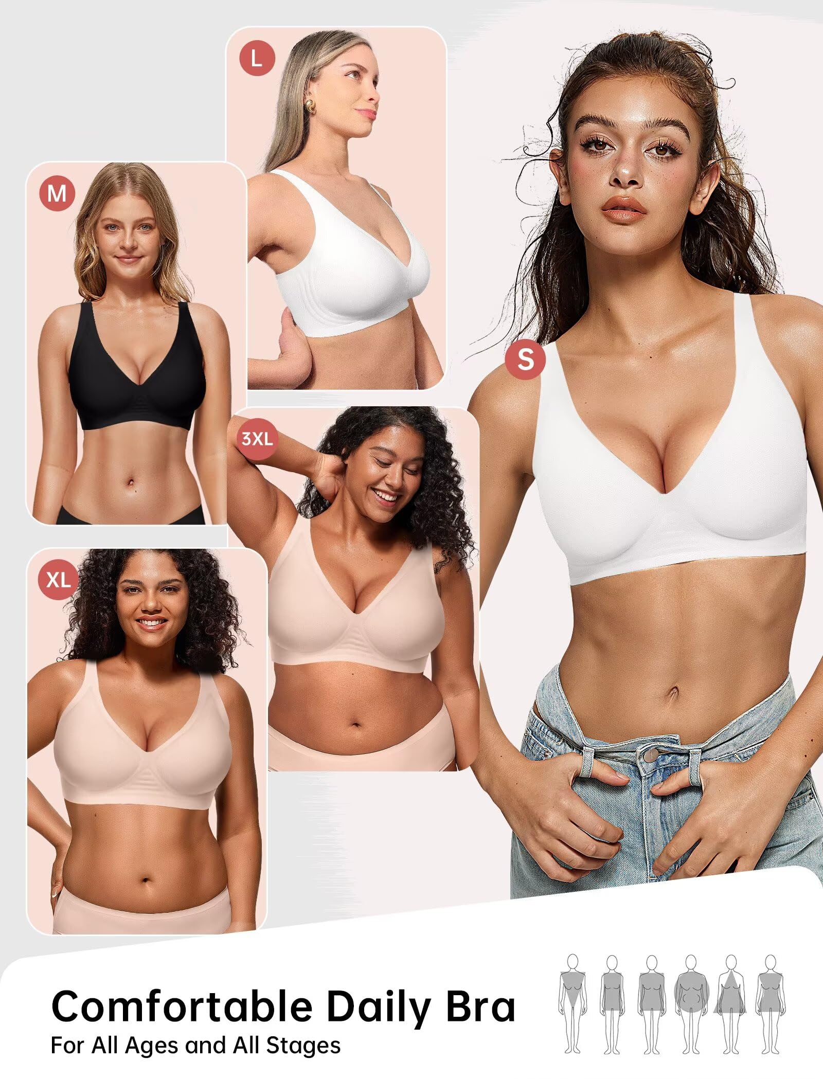 Deep V Wireless Bra