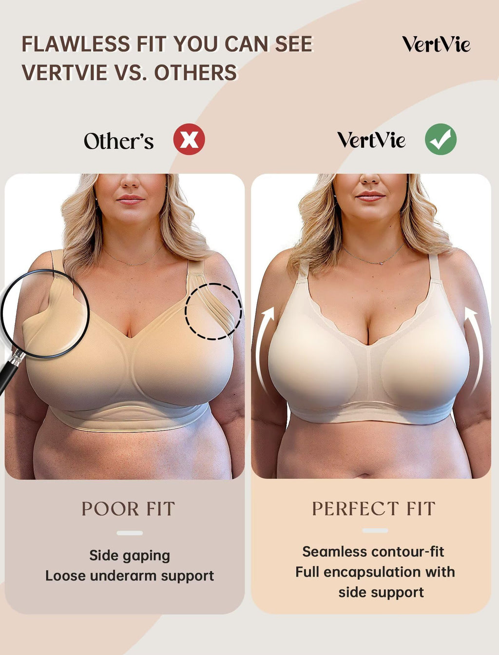 Seamless Wire-Free Scalloped Bras
