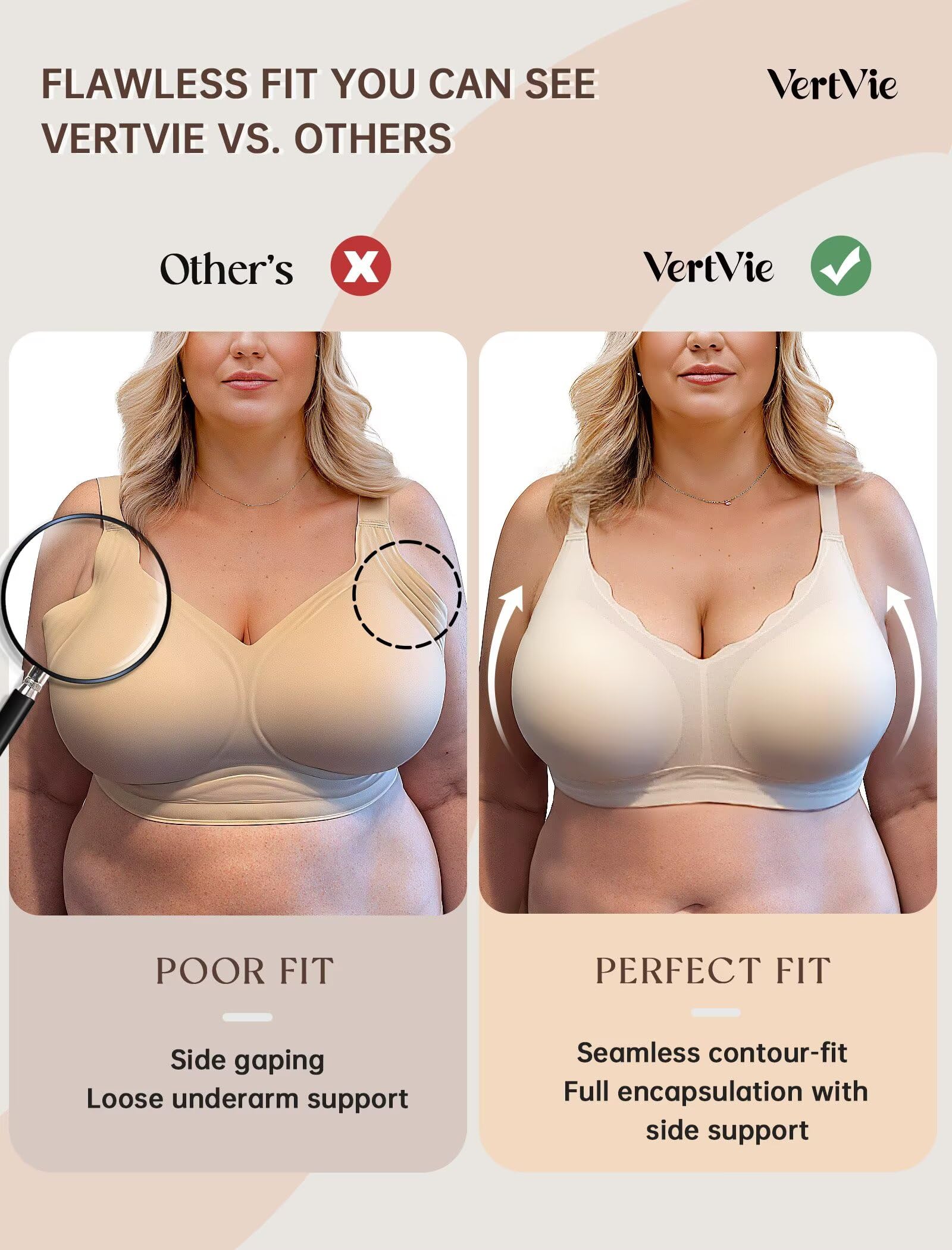 Seamless Wire-Free Scalloped Bras
