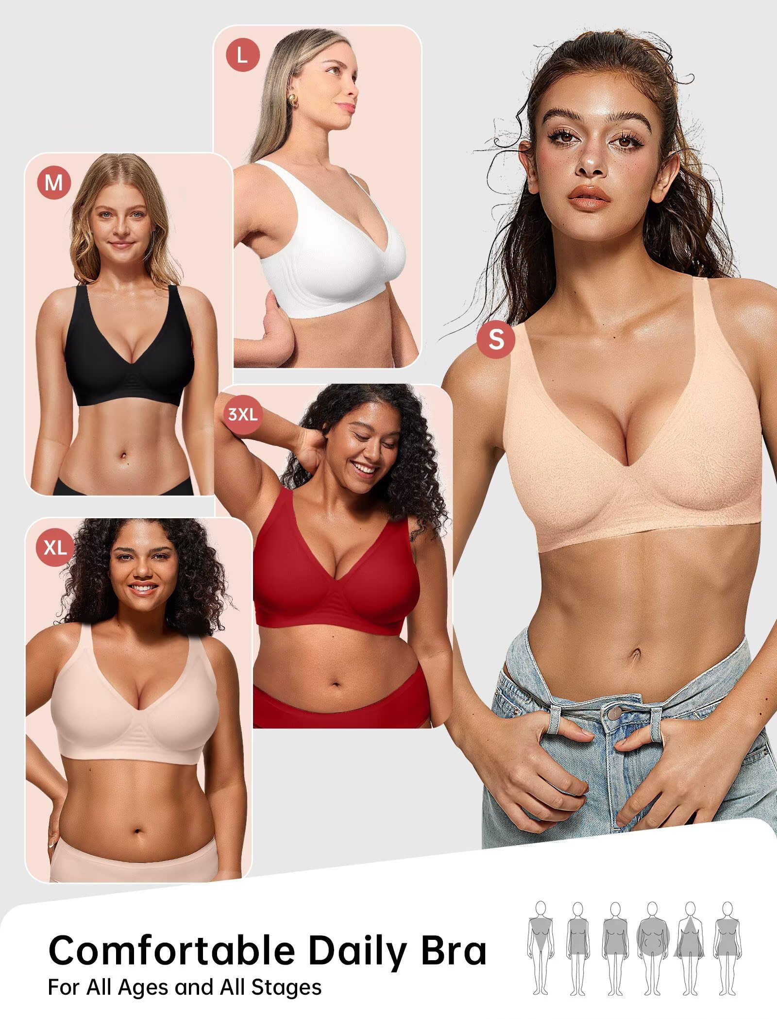 Deep V Wireless Bra