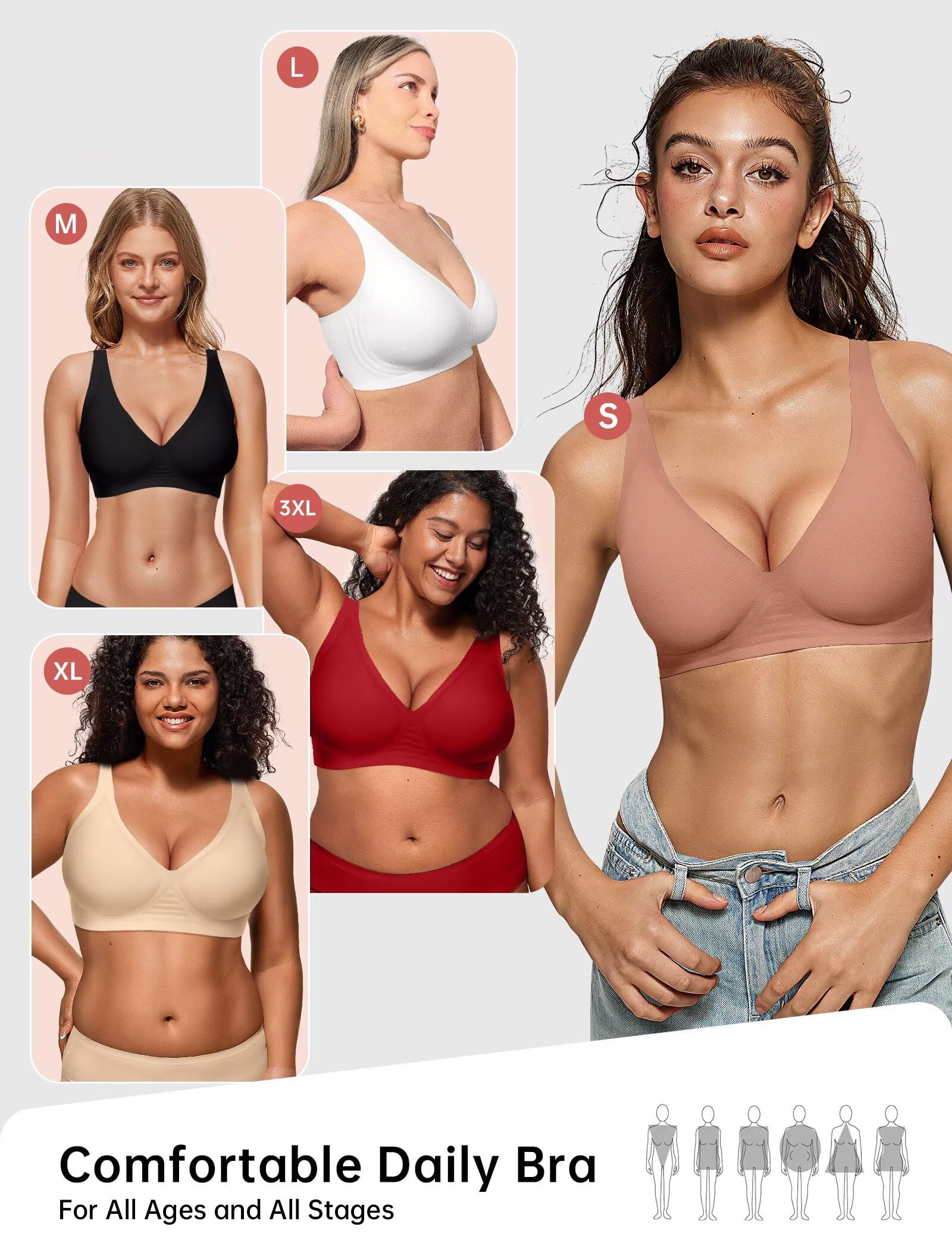 Deep V Wireless Bra