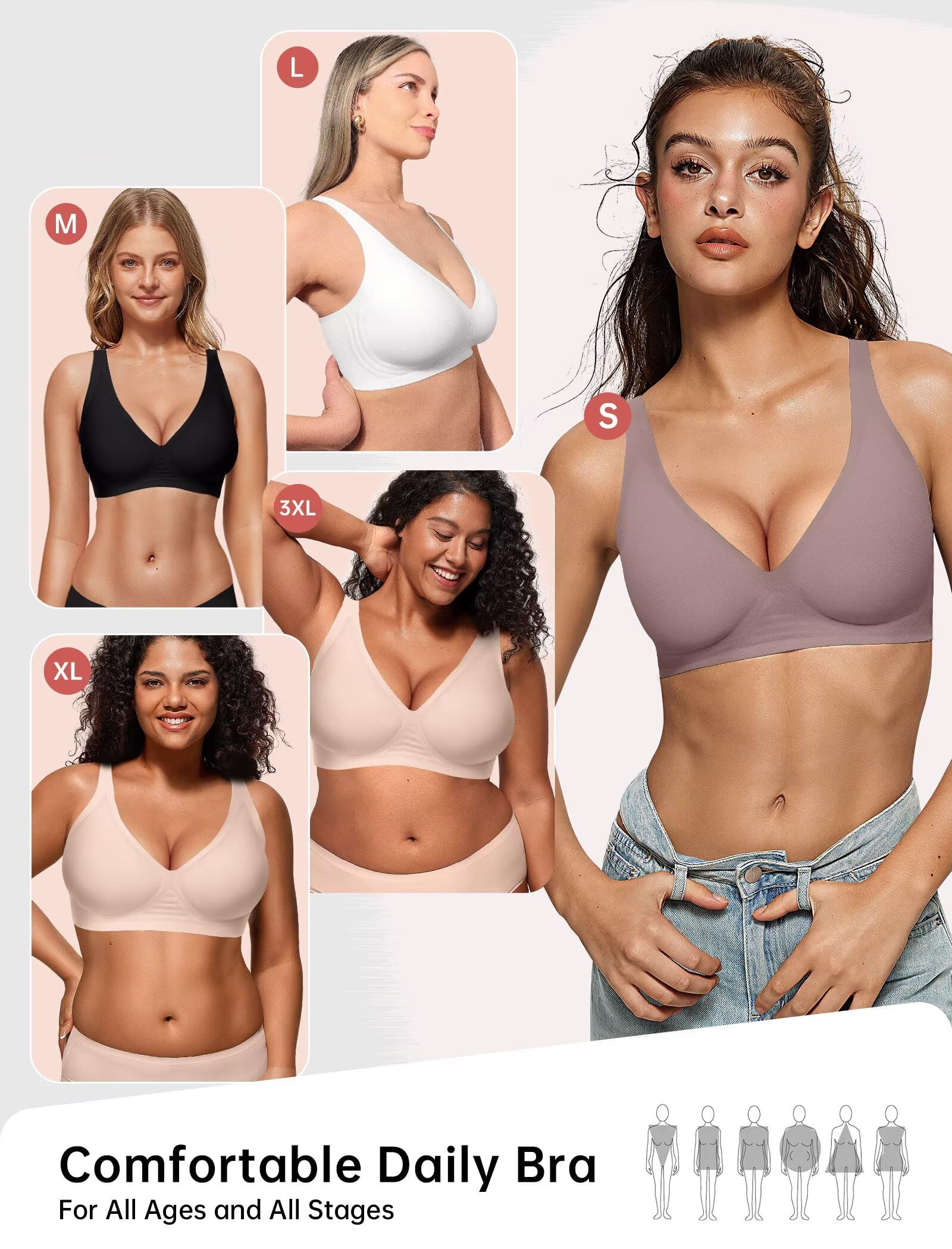 Deep V Wireless Bra