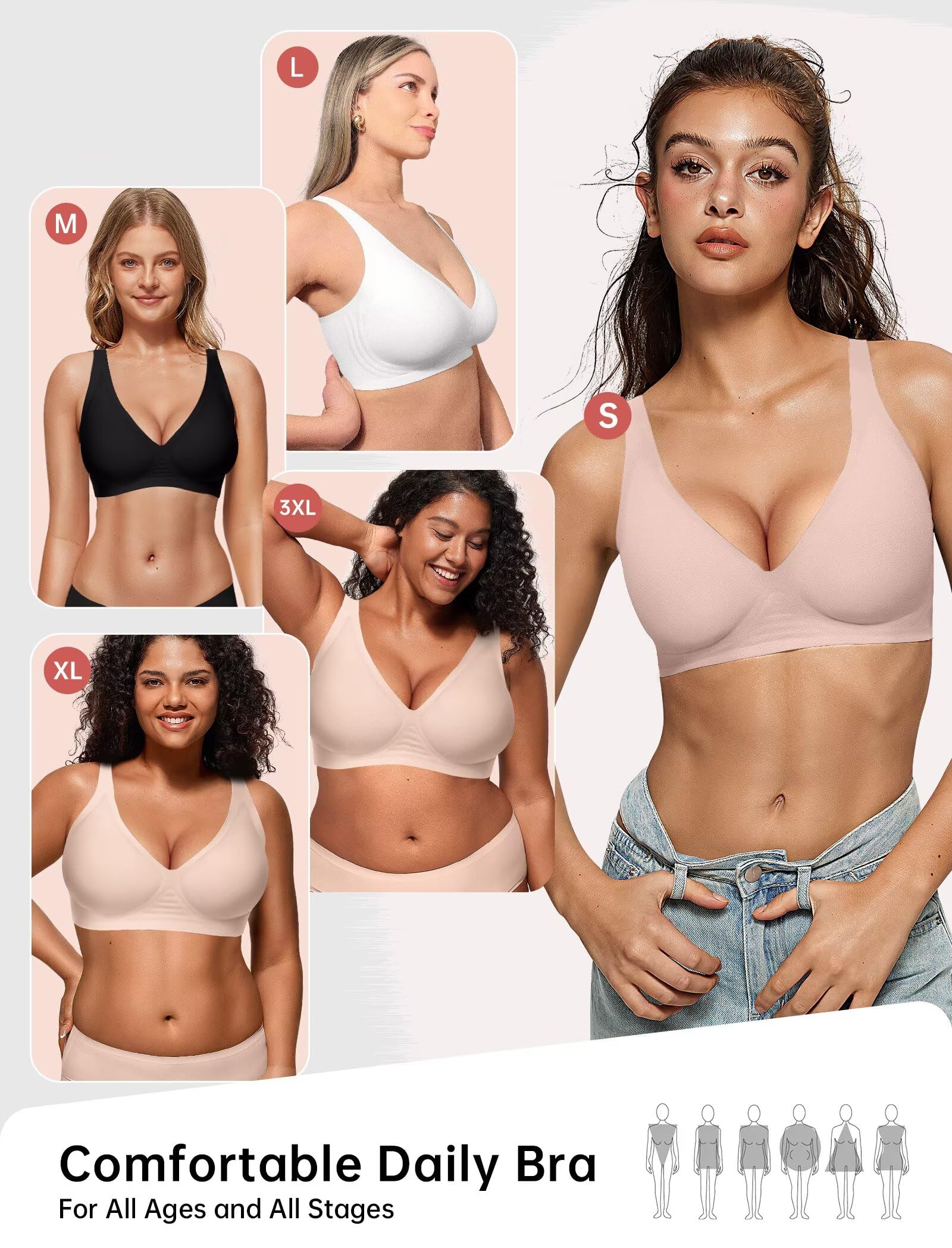 Deep V Wireless Bra