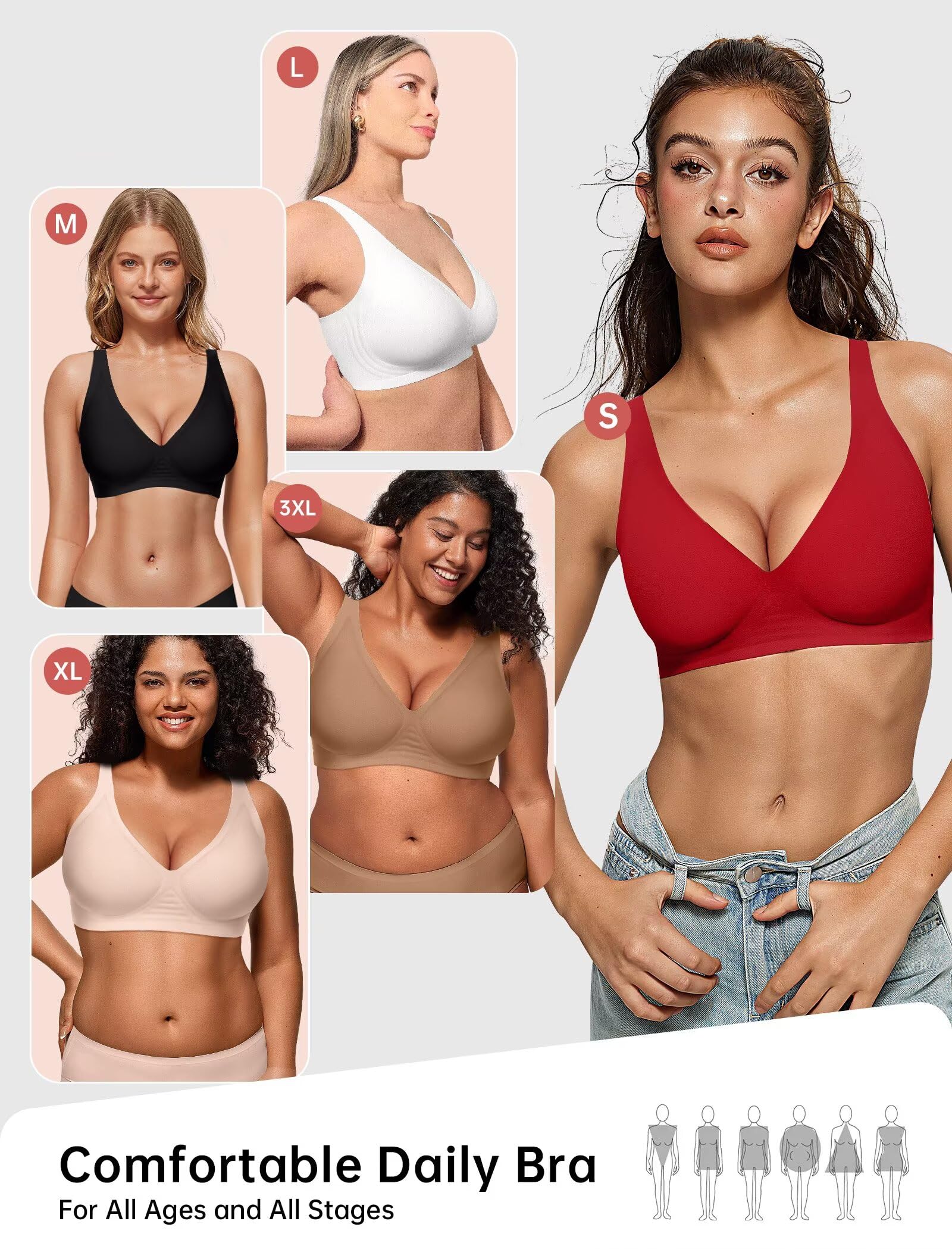Deep V Wireless Bra
