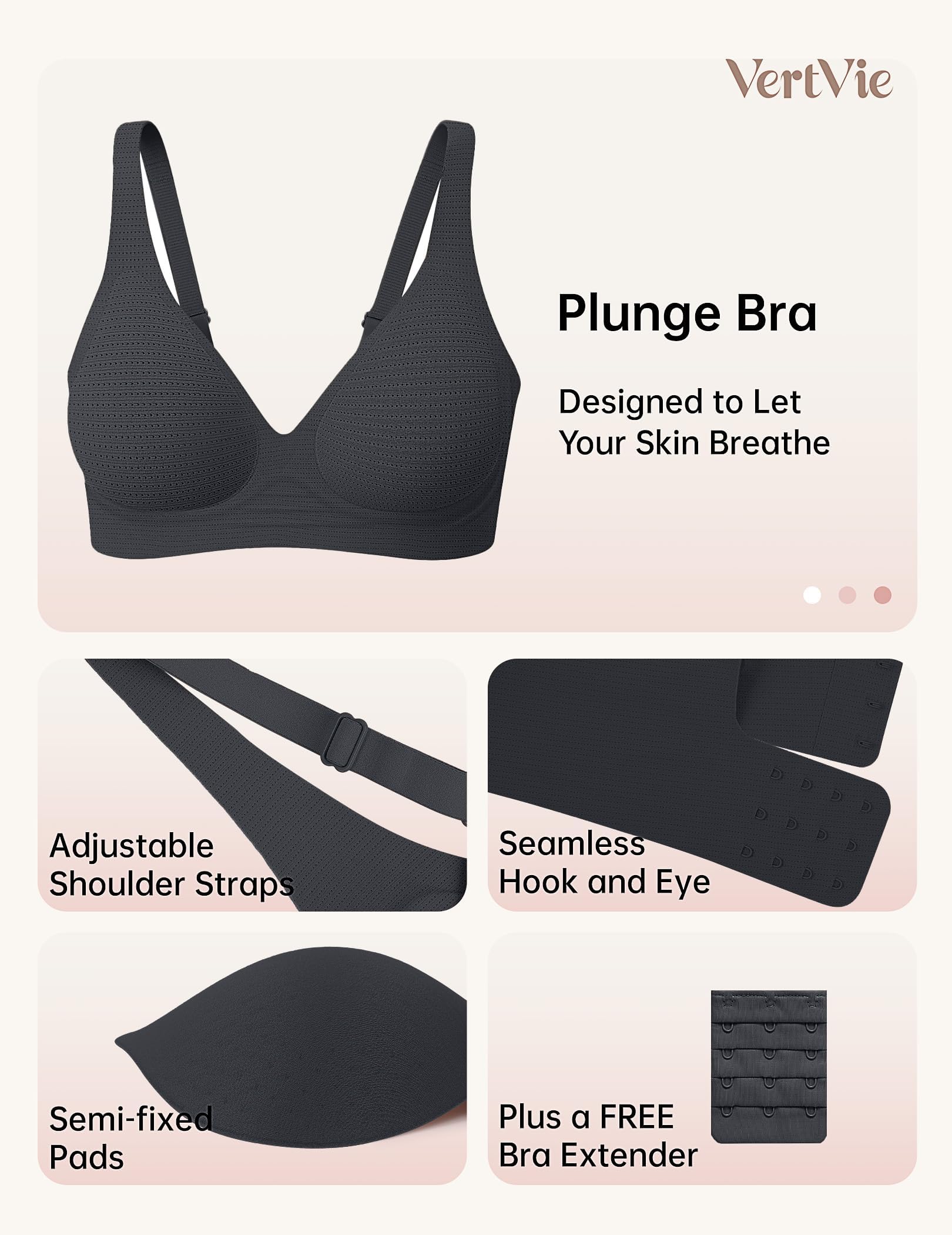 Deep V Wireless Bra