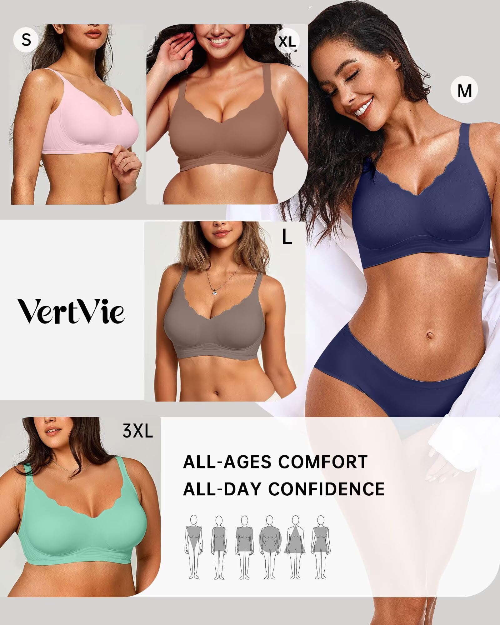 Seamless Wire-Free Scalloped Bras