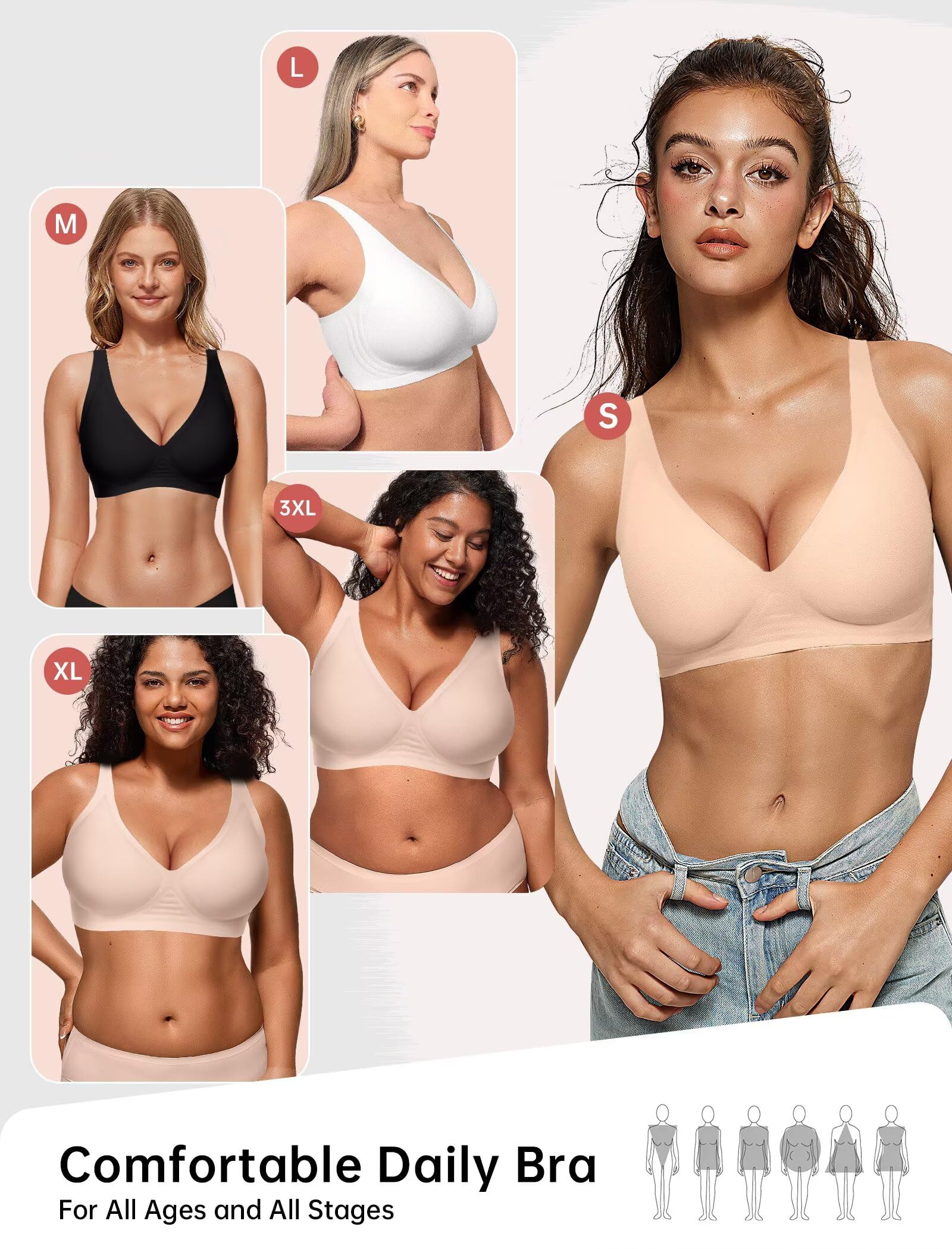Deep V Wireless Bra