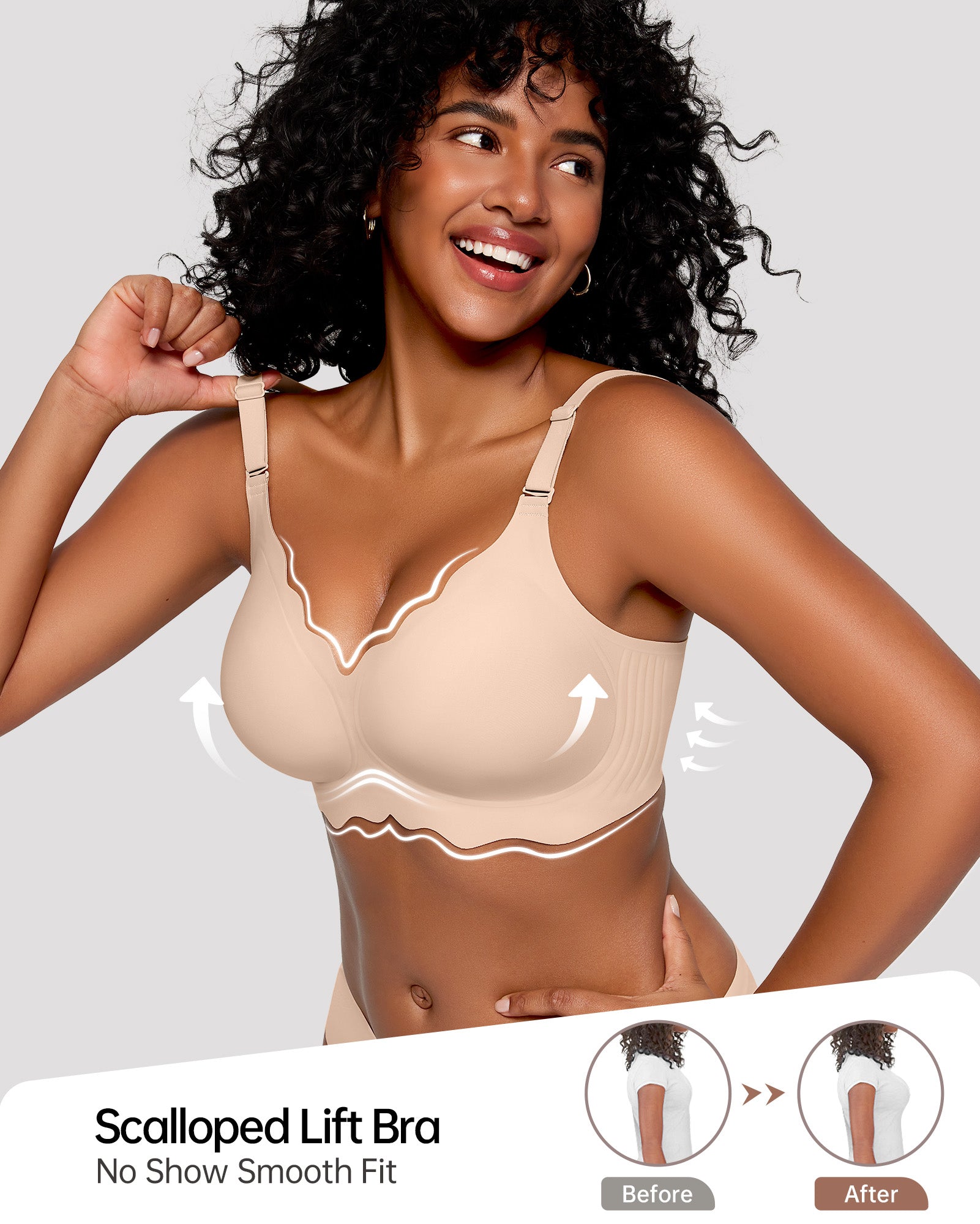Seamless Scalloped Bras