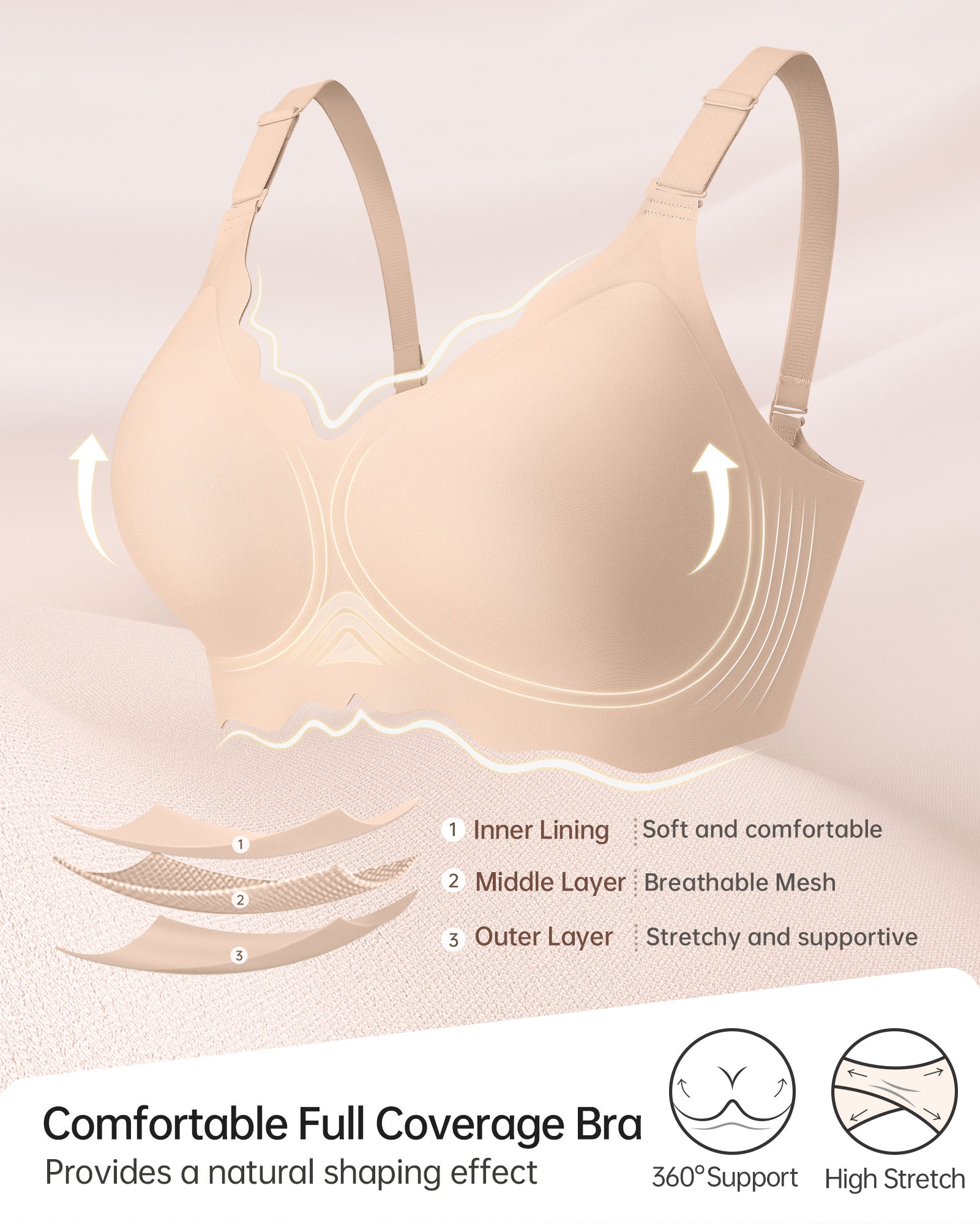 Seamless Scalloped Bras