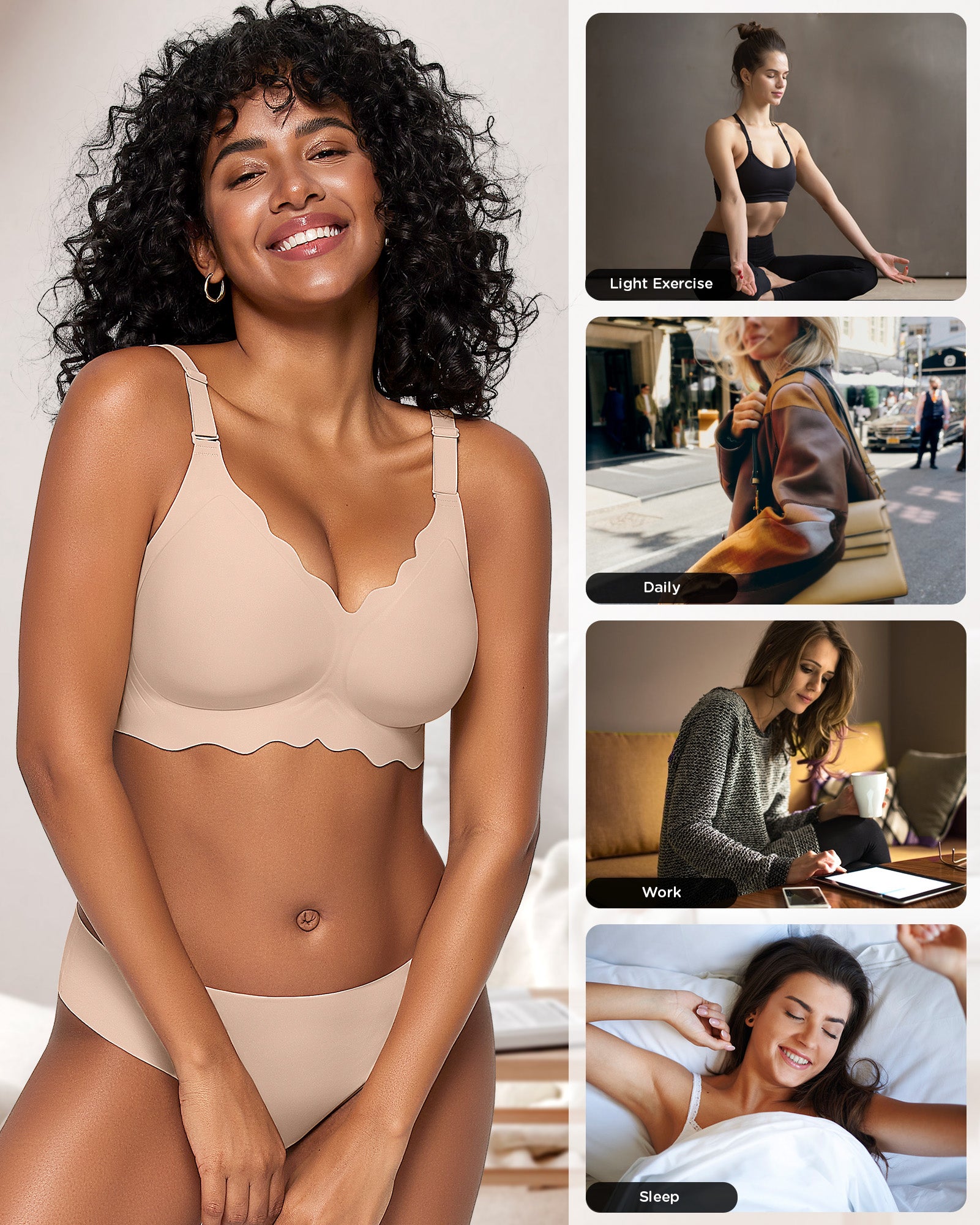 Seamless Scalloped Bras