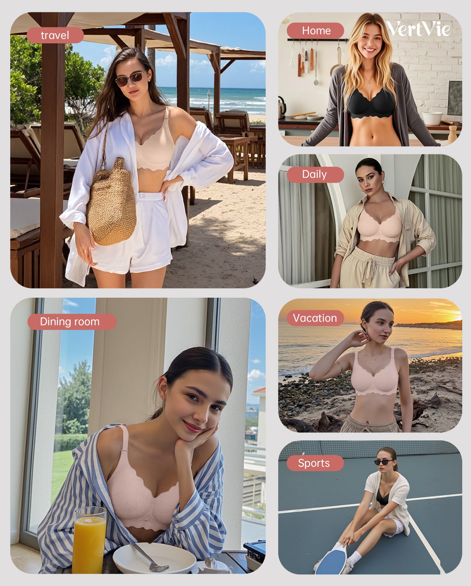 Seamless Scalloped Bras