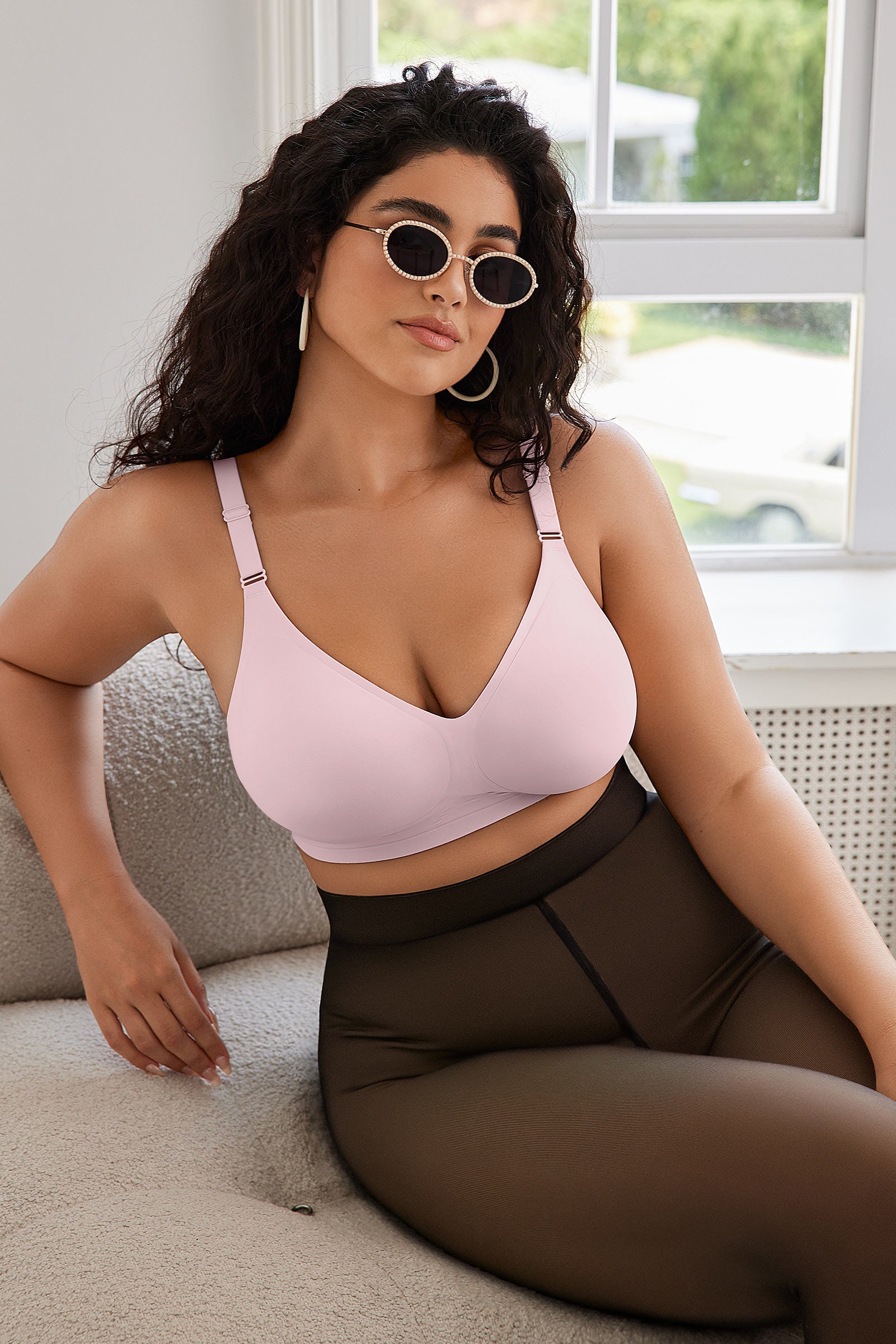 Wireless Bras with Front - Adjustable Straps
