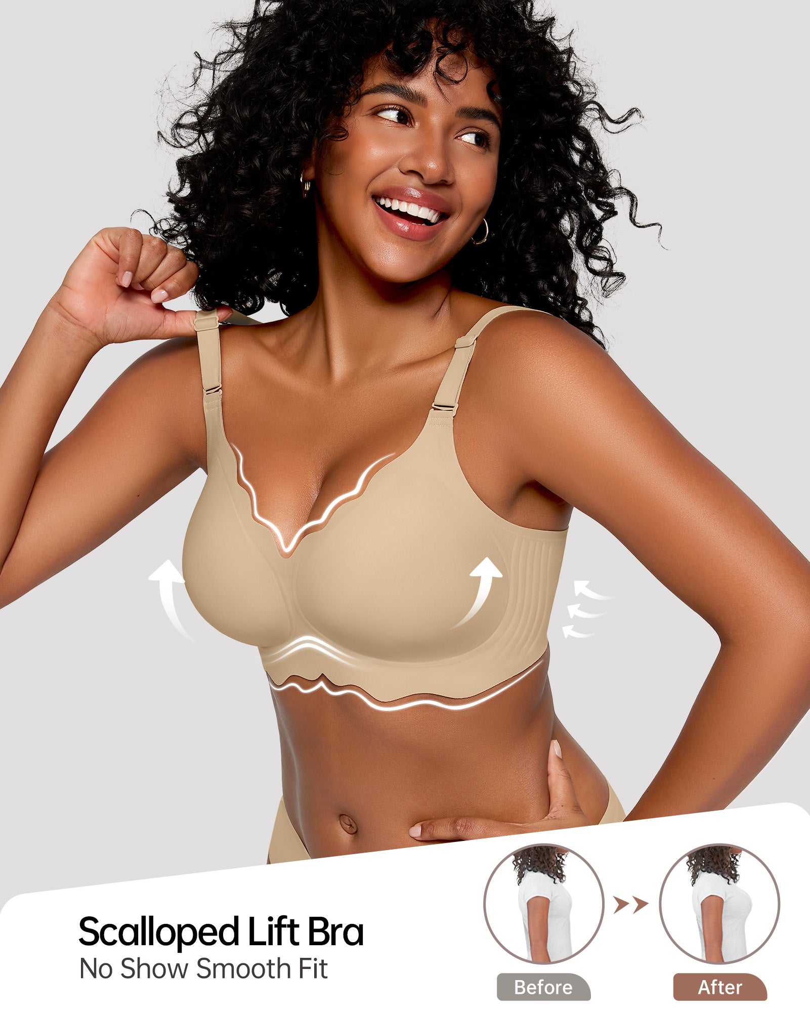 Seamless Scalloped Bras