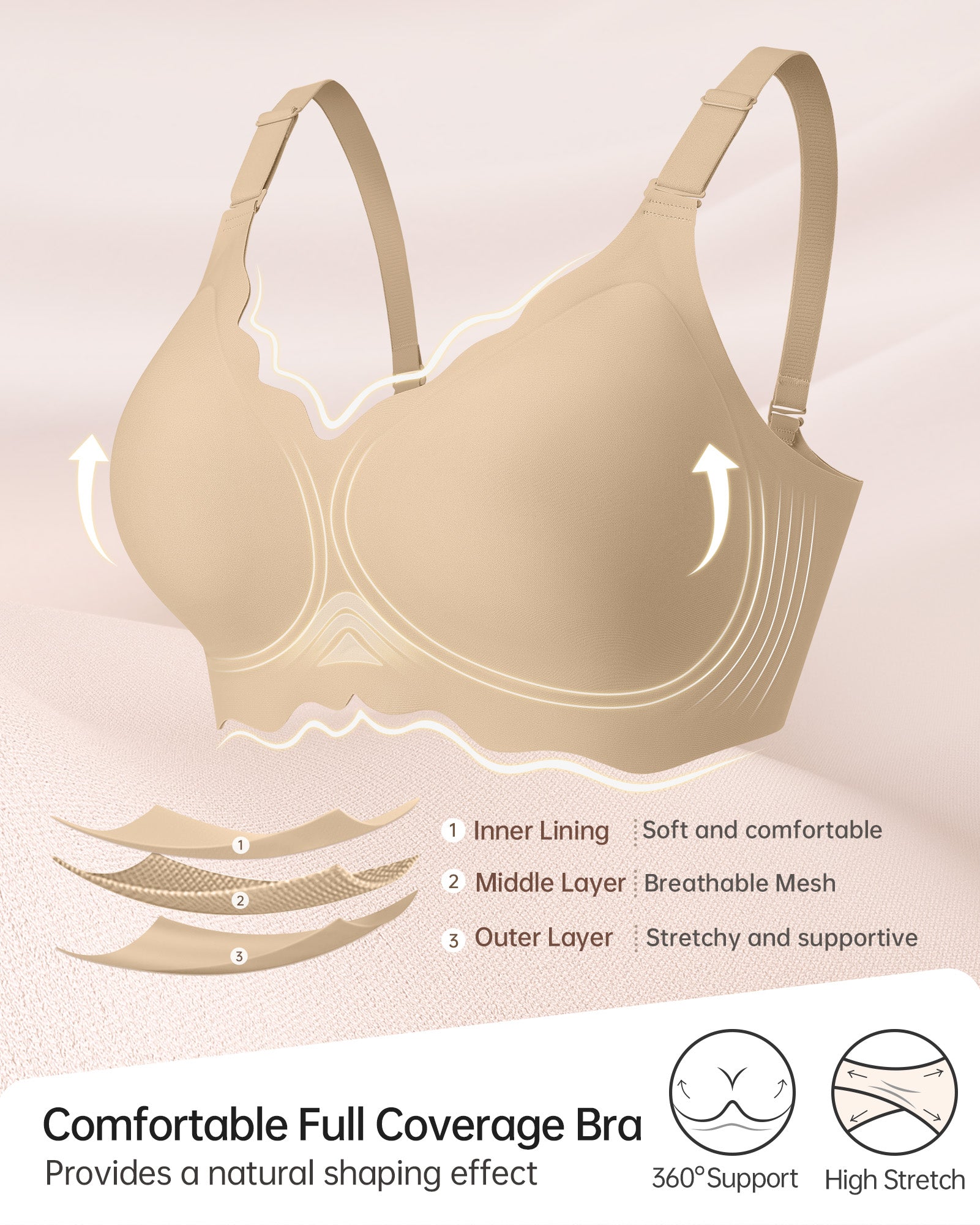 Seamless Scalloped Bras