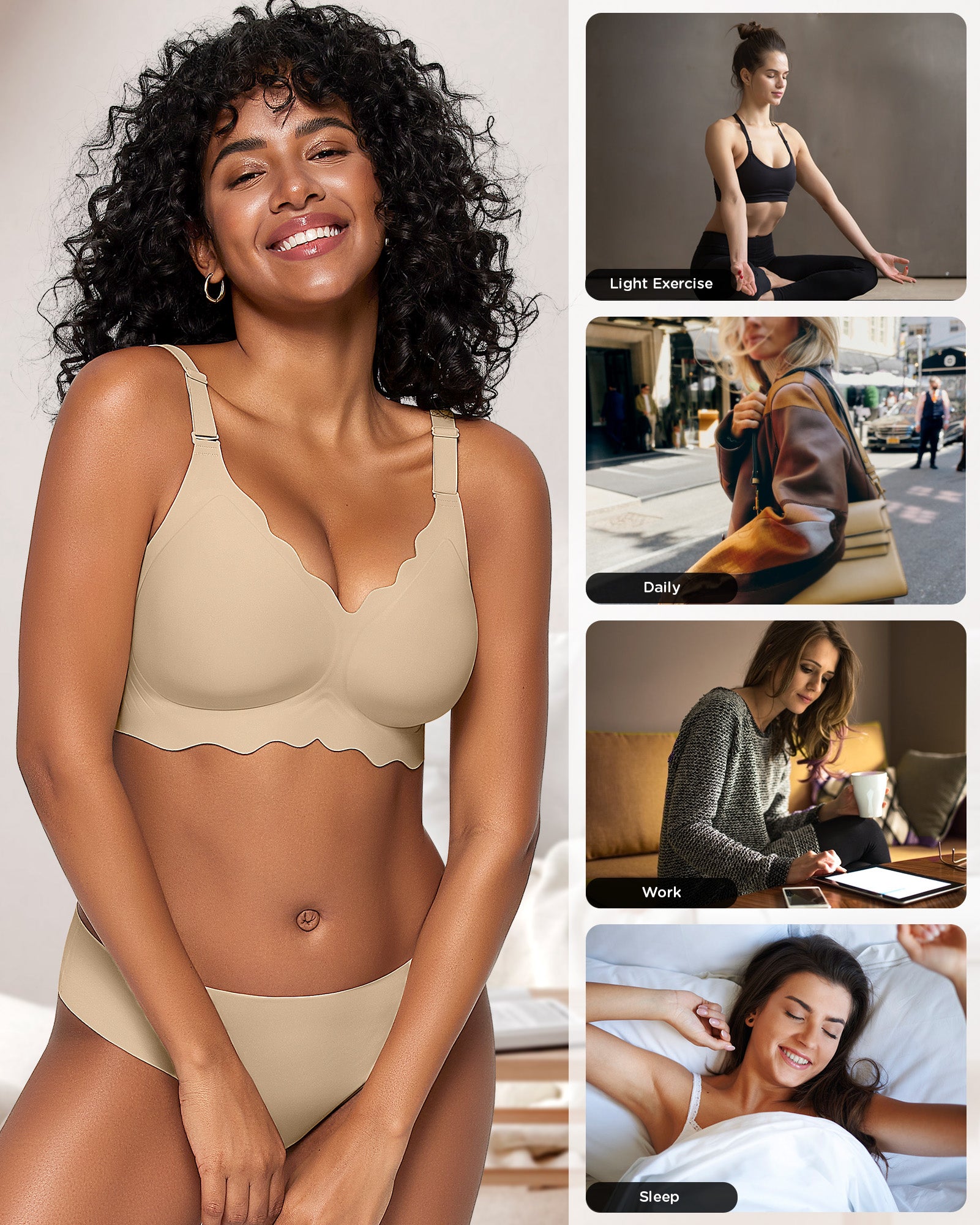 Seamless Scalloped Bras